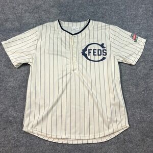 Match Up Promotions FEDS Baseball Jersey XL Men Beige Stripe Wrigley Field 100th